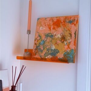 Acrylic painting. Abstract art in orange tones. Artist: Me!
